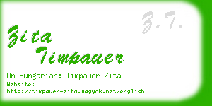 zita timpauer business card